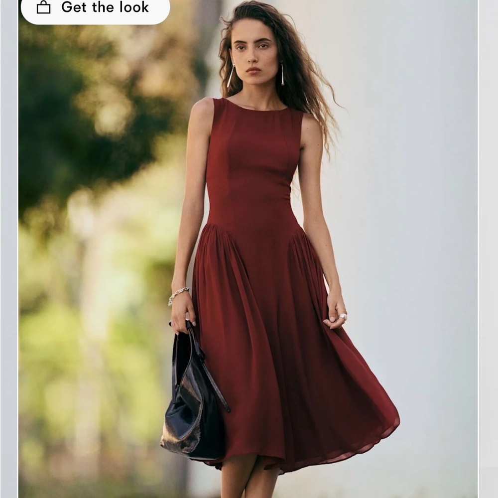 Reformation Burgundy Midi Dress